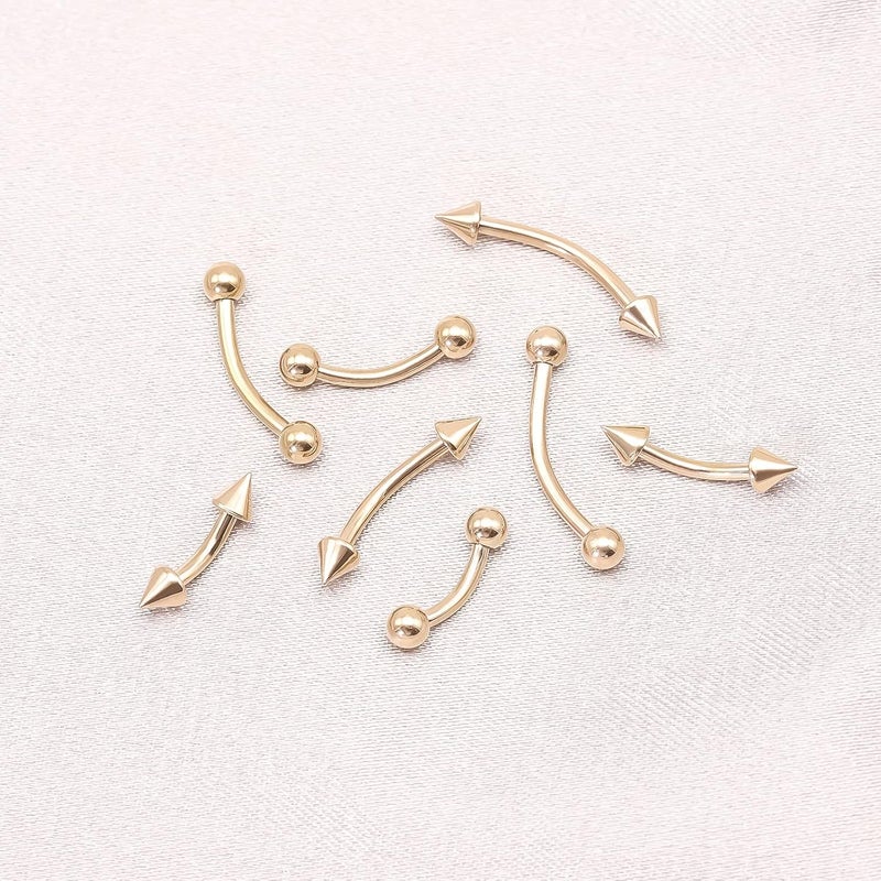 BLISI G23 Solid Titanium Eyebrow Piercing Jewelry, Gokd Black Rose Gold Silver Pink Rainbow Eyebrow Rings 16G Curved Barbell,Tiny Vertical Labret Lip Jewelry Rook Piercing Jewelry for Women and Men - Image 5
